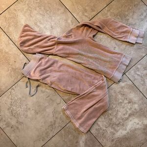 Juicy-couture Women's Pink and Tan Hoodie